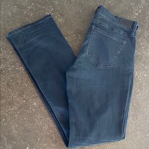 Express Barely Boot Dark Blue Distressed Denim Jeans 8L